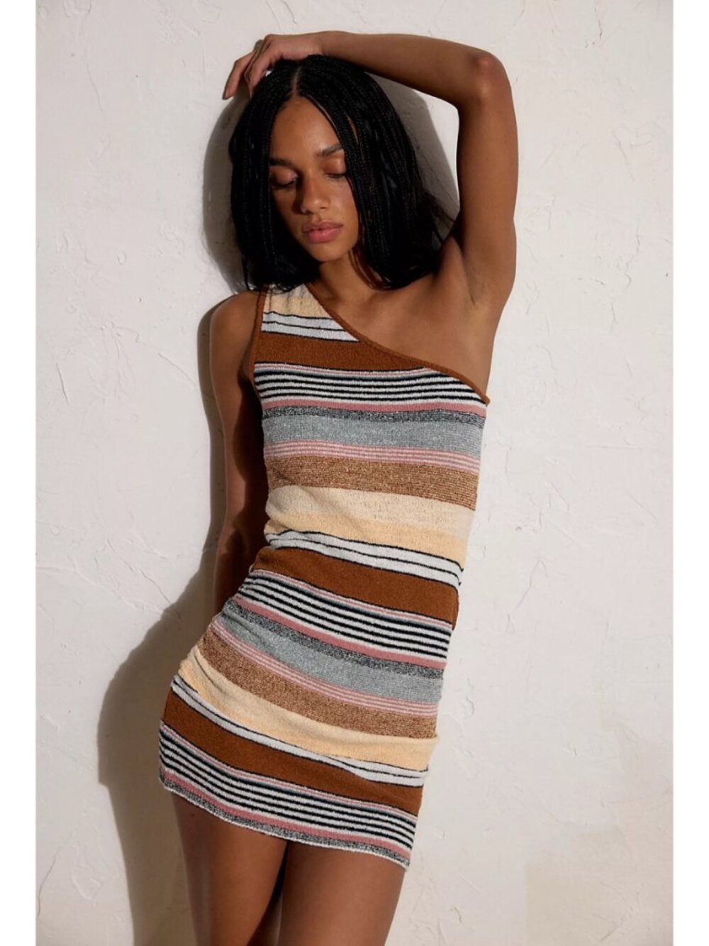 NWT Free People Sun Rays Sweater Mini Dress Maple Combo Small